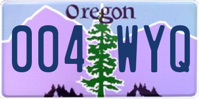 OR license plate 004WYQ