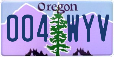 OR license plate 004WYV