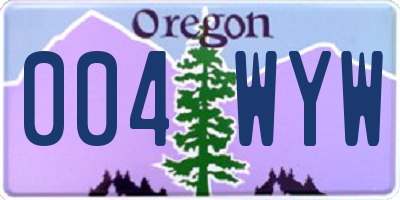 OR license plate 004WYW