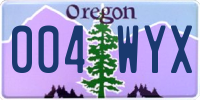 OR license plate 004WYX