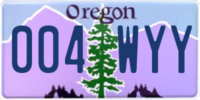OR license plate 004WYY