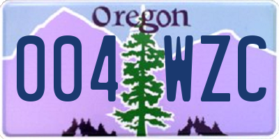OR license plate 004WZC
