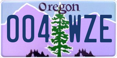 OR license plate 004WZE