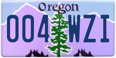 OR license plate 004WZI