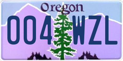 OR license plate 004WZL