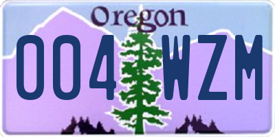 OR license plate 004WZM