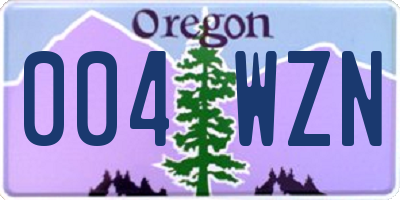 OR license plate 004WZN