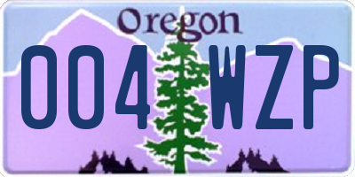 OR license plate 004WZP