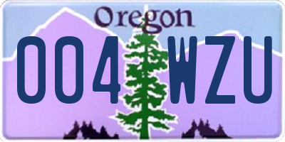 OR license plate 004WZU