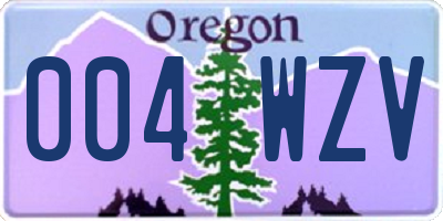 OR license plate 004WZV