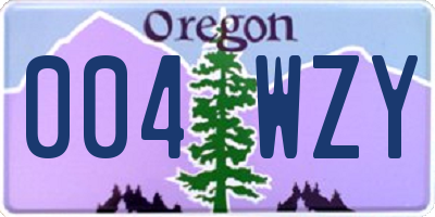 OR license plate 004WZY