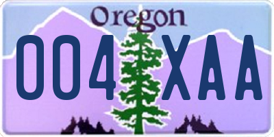 OR license plate 004XAA