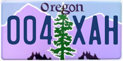 OR license plate 004XAH