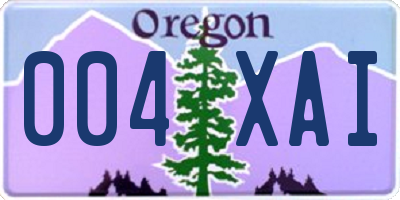 OR license plate 004XAI