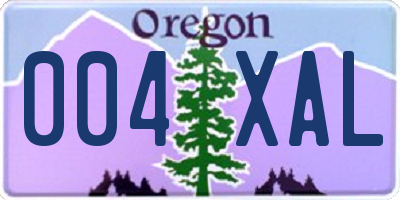 OR license plate 004XAL