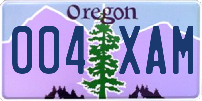 OR license plate 004XAM