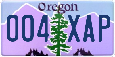 OR license plate 004XAP