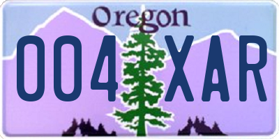 OR license plate 004XAR