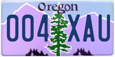 OR license plate 004XAU