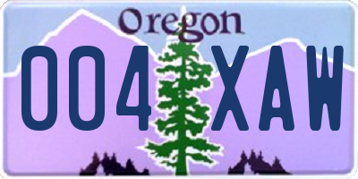 OR license plate 004XAW