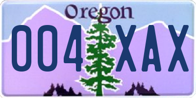 OR license plate 004XAX