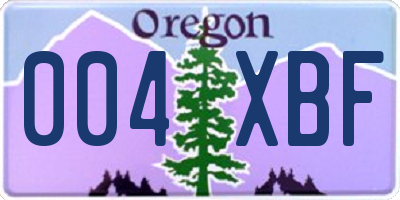 OR license plate 004XBF