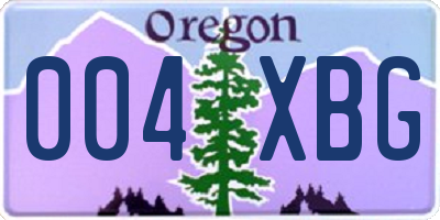 OR license plate 004XBG
