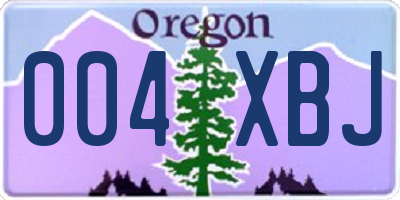 OR license plate 004XBJ