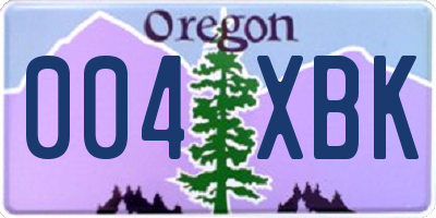 OR license plate 004XBK