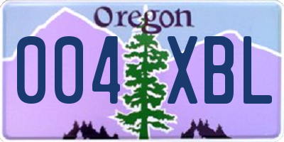 OR license plate 004XBL