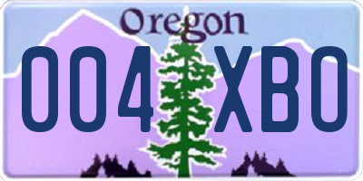 OR license plate 004XBO