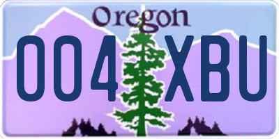 OR license plate 004XBU