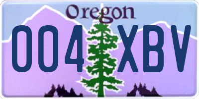 OR license plate 004XBV