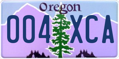 OR license plate 004XCA