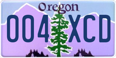 OR license plate 004XCD
