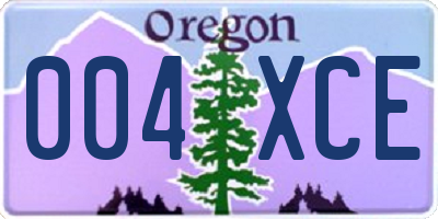 OR license plate 004XCE