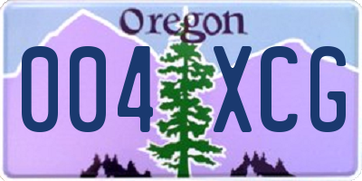 OR license plate 004XCG