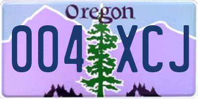 OR license plate 004XCJ