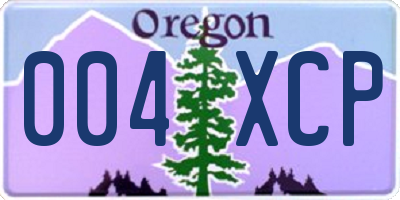OR license plate 004XCP