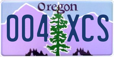 OR license plate 004XCS