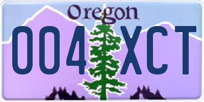 OR license plate 004XCT