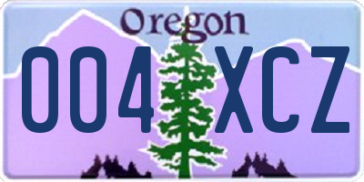 OR license plate 004XCZ