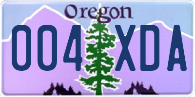 OR license plate 004XDA