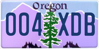 OR license plate 004XDB