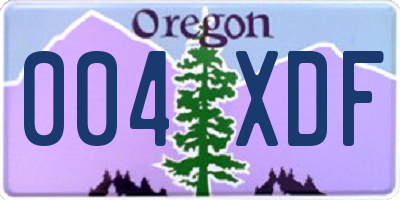 OR license plate 004XDF