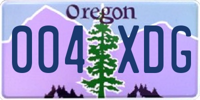 OR license plate 004XDG