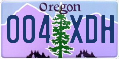 OR license plate 004XDH