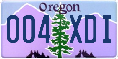 OR license plate 004XDI