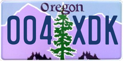 OR license plate 004XDK