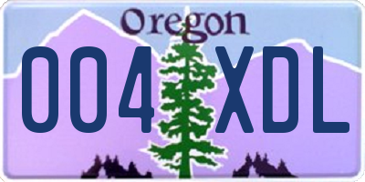 OR license plate 004XDL